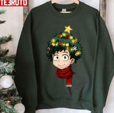 Izuku Christmas Tree Funny Lights Design Unisex Sweatshirt