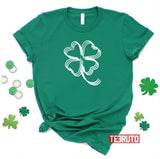 Clover Outline Art Saint Patrick’s Day Shamrock Irish Ireland Unisex Sweatshirt
