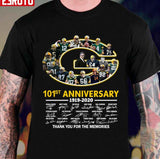 Green Bay Packers 101st Anniversary 1919 2020 Thank You For The Memories Signatures Unisex T-shirt