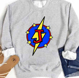 Cute Little Superhero Geek Super Letter J Unisex Sweatshirt