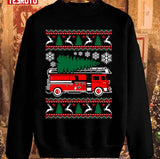 Grisworld With Fire Truck Merry Firefighter Ugly Christmas Sweater Perfect Gift Unisex Sweatshirt