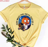 Halloween Pumpkin Just Beat The Devil Out Of It Unisex T-Shirt