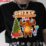 Grizzy And The Lemmings Christmas Vintage Unisex T-Shirt