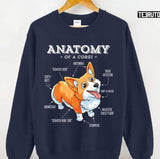 Anatomy Of A Corgi Funny Corgis Dog Puppy Unisex Sweatshirt