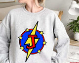 Cute Little Superhero Geek Super Letter J Unisex Sweatshirt