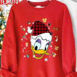 Disney Merry Christmas With Funny Cartoon Characters Daisy Duck Unisex Sweatshirt