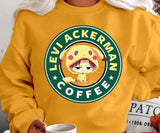 Coffee Logo Attack On Titan Anime Chibi Levi Ackerman Unisex T-Shirt