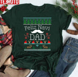 Feliz Navi Dad Ugly Christmas Pun Mustache Design Unisex Sweatshirt