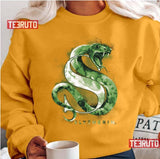 Green Harry Potter Slytherin Snake Watercolor Unisex T-Shirt