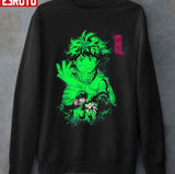 Green Neon Design Deku Midoriya Izuku Unisex Hoodie