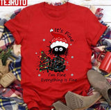 Its Fine Im Fine Everything Is Fine Funny Christmas Cat Unisex Sweatshirt