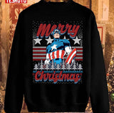 Captain American Ugly Christmas Pattern Unisex Sweatshirt