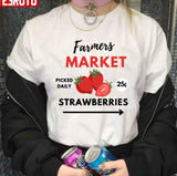 Farmers Market Graphic Strawberry Support Local Farmers Retro Graphic Unisex Sweatshirt