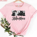 Chibi Of Main Characters Jujutsu Kaisen Gojo Megumi Yuji Nobara Art Unisex T-Shirt