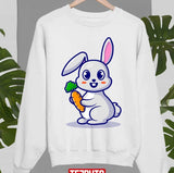 Cute Bunny Holding Carrot Funny Unisex Sweatshirt