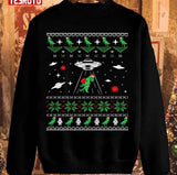 Dinosaur Ugly Christmas Sweater Alien Ufo Trex Unisex Sweatshirt