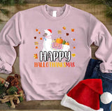 Cute Llama Happy Hallothanksmas Unisex Sweatshirt