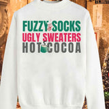 Christmas Themed Fuzzy Socks Hot Cocoa Unisex Sweatshirt