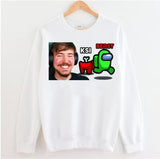 Among Us Reaction Game Mr Beast Unisex Sweatshirt