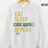 Eat Sleep Wordle Repeat Funny Unisex Sweatshirt