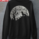Dachshund And Moon Halloween Dachshund Lovers Pet Owner Unisex Sweatshirt