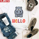 Hello Hippo Cute Design Unisex Hoodie