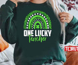 Green Rainbow St Patricks Day One Lucky Teacher Unisex T-Shirt