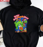 Happy Hallothanksmas T Rex Design Unisex Sweatshirt