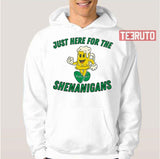 Here For Shenanigans St Patricks Day Shamrock 2023 Unisex T-Shirt