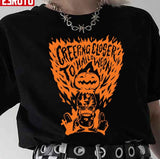 Creeping Closer To Halloween Scary Pumpkin Head Unisex Sweatshirt