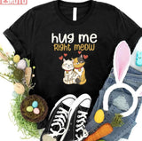 Hug Me Right Meow Cute Artwork Unisex T-Shirt