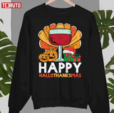Happy Hallothanksmas Wine Unisex Sweatshirt