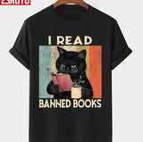 Funny Cat I Read Banned Books Funny Bookworms Reading Book Unisex T-shirt