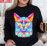 Hug Me Right Meow Neon Vector Art Unisex T-Shirt