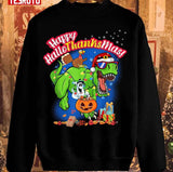 Happy Hallothanksmas T Rex Design Unisex Sweatshirt