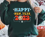 Happy New Year 2023 Classic Retro Disco Ball Snowflakes Unisex T-Shirt
