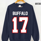Jersey Number Design Buffalo Bills No 17 Josh Allen Unisex Sweatshirt