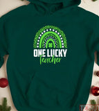 Green Rainbow St Patricks Day One Lucky Teacher Unisex T-Shirt