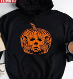 Creepy Pumpkin Michael Myers And Skull Halloween Ends Horror Movie Unisex Sweatshirt