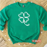 Clover Outline Art Saint Patrick’s Day Shamrock Irish Ireland Unisex Sweatshirt