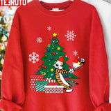 Calvin And Hobbes Around The Christmas Tree Unisex Sweatshirt