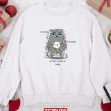 Funny Cat Christmas Lights I'm Fine Everything Is Fine Sweatshirt