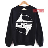 Dis Round Badge In White Unisex Sweatshirt