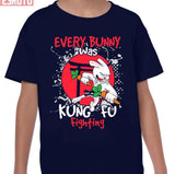 Funny Every Bunny Was Kung Fu Fighting Kid T-Shirt