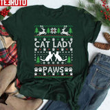 Cat Lady Paws Ugly Christmas Funny Unisex Sweatshirt