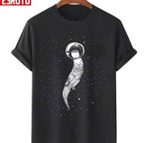 Drifting In Otter Space White Design Unisex T-Shirt