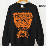 Creeping Closer To Halloween Scary Pumpkin Head Unisex Sweatshirt