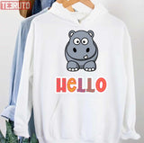 Hello Hippo Cute Design Unisex Hoodie