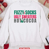 Christmas Themed Fuzzy Socks Hot Cocoa Unisex Sweatshirt