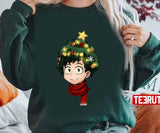 Izuku Christmas Tree Funny Lights Design Unisex Sweatshirt